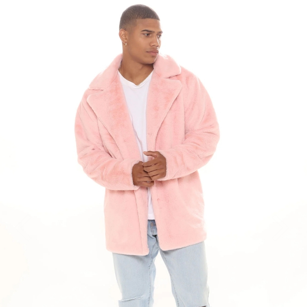 NWT Tom Fur Peacoat - Pink